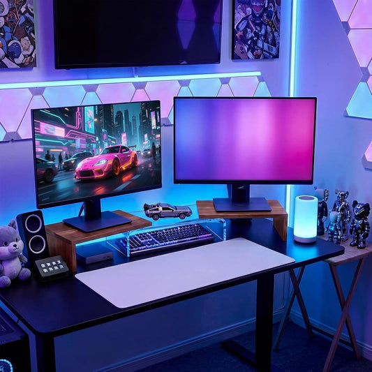 High Clarity Adjustable Angle Length Computer Acrylic Monitor Riser Desk